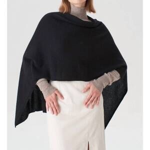 NEW PISSENLIT cashmere poncho topper in black